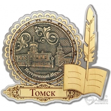 Магнит из бересты Томск-Исторический музей перо серебро